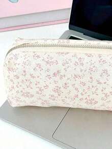 1pc Pink & Purple Violet Pencil Bag, Ins Style Stationery Pouch, Multi-Functional Cosmetic Organizer Bag ,Cute Multifunctional Storage Bag, Pencil Case, Cosmetic Bag For School, Stationery, Cosmetics, Skin Care Products, Lipstick, Brushes, Coins, Small Items,Back To School - 粉色 - 查看 8