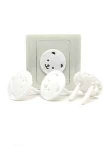 20 st tjocka runda eluttagsskydd, runda eluttagsskydd med nallebjörn, skydd mot elektriska stötar för grenuttag