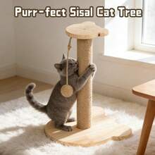 Sisal Cat Climbing Frame: Combines Soft And Hard Scratching Surfaces. Cats' Claws Grow Quickly, Which Can Affect Their Walking, So They Tend To Scratch Tables And Sofas. This Cat Climbing Frame Effectively Solves The Problem Of Cats Scratching On Sofas And Tables. The Base Is Thickened, Sturdy, And Stable, Making It For Cats To Scratch. - Multicolor - View 10