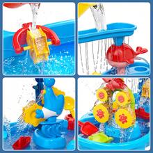 Kids Sand Water Table , 3-Tier Sand And Water Play Table Toys For Kids, Summer Activity Tables Outside Beach,Birthday Gift - Blue - View 3