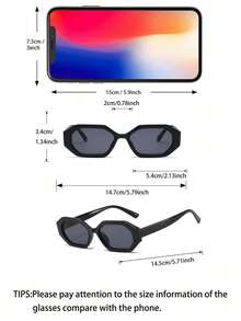 1副/3副装时尚方形镜框眼镜，日常佩戴美观大方，男女皆宜 - 彩色 - 查看 2