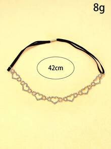 1pc Silver Sexy Rhinestone Hollow Heart Thigh Chain, Body Jewelry For Women, Suitable For Parties, Galas, Runway Shows - Gold - View 6