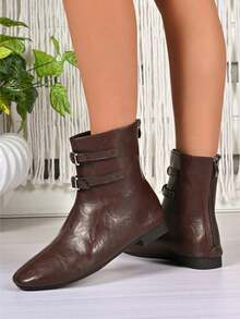 Women Mid-Calf Boots - 深棕色 - 查看 2