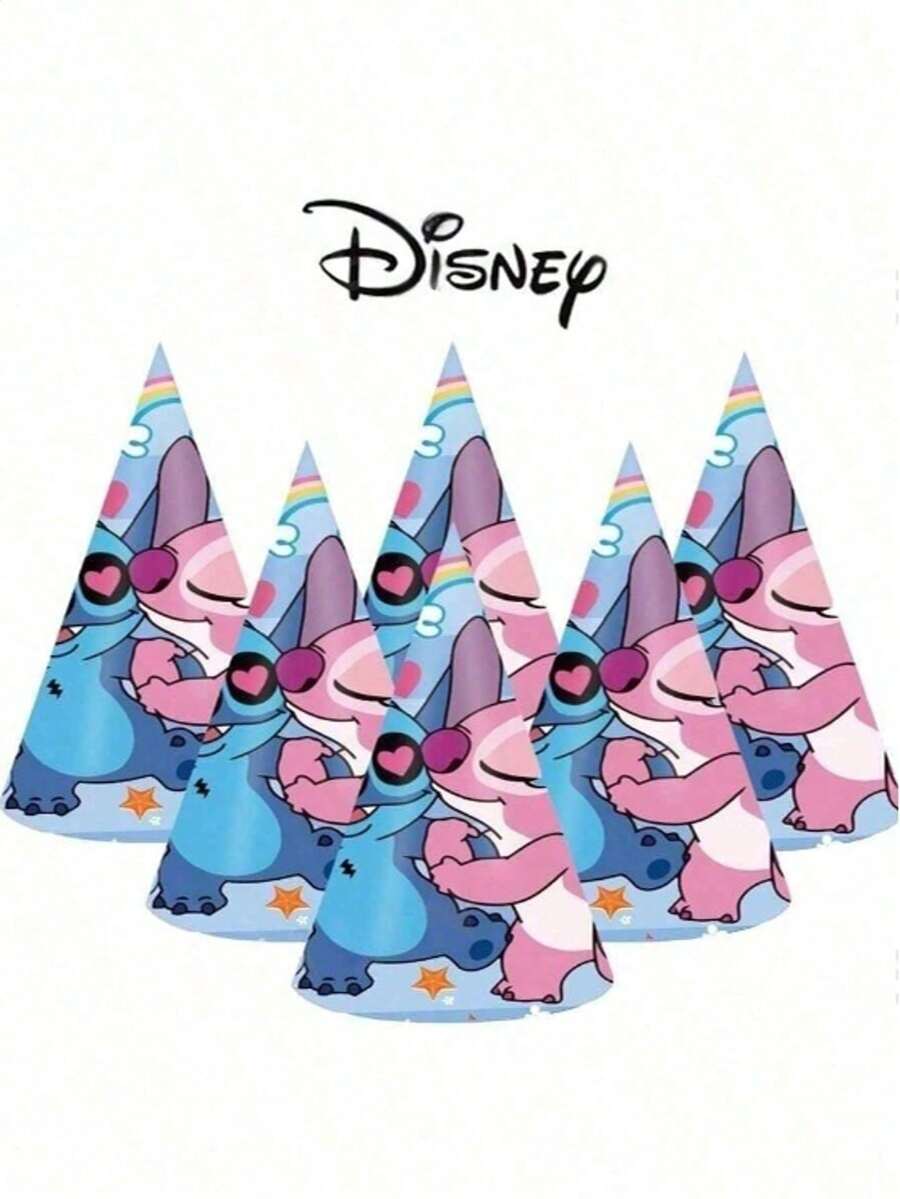 5/12pcs Stitch Cartoon Birthday Hats, Stitch Party Supplies, Suitable For Graduation Season, Wedding Season, Party Supplies And Stitch Themed Parties - Random Color - View 1