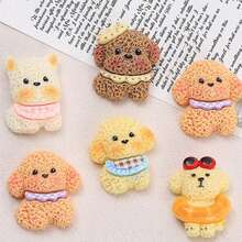 10/20/30个仿真可爱小狗树脂配件 DIY发夹手机壳鞋扣钥匙扣吊坠配件 - 彩色 - 查看 1