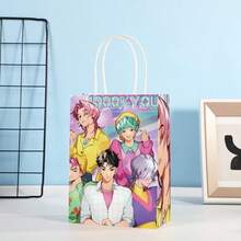 7个装 K-Pop & SajaBoys 可爱卡通生日礼物手提袋，创意贺卡礼品袋，购物袋，收纳袋，带提手的纸质糖果袋，主题生日庆祝和礼品袋，公主主题派对礼品袋，适用于圣诞节、万圣节、感恩节、新年、情人节、复活节、母亲节 - 彩色 - 查看 14