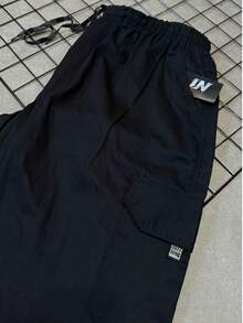 Dazzling Original Black Cargo Pants - Wide Leg Twill Streetwear Jeans - màu đen - Xem 10