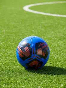 Pelota de Fútbol Estampada Color Blue & Black Estilo Urbano para Deporte al Aire Libre - Azul - Ver 5