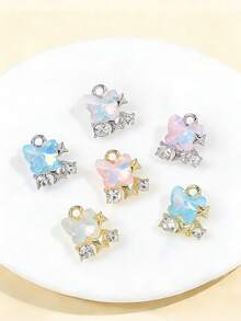 5pcs Dreamy Butterfly & Star Shaped Alloy Pendant Charms, DIY Jewelry Making Supplies For Women - Multicolor - View 1