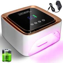 Đèn LED UV làm móng, máy sấy móng, đèn làm gel móng, đèn làm móng sạc điện có hẹn giờ, đèn UV làm gel móng tay, cảm biến tự động, đèn làm khô móng chuyên nghiệp cầm tay - Màu trắng, quà Giáng sinh, quà Valentine - Xem 2