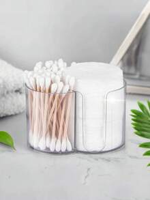 2-In-1 Swab And Makeup Remover Pad Storage Box Can Store Both Swabs And Makeup Remover Pads Simultaneously, Preventing Cross-Contamination And Maintaining Hygiene. Its Compact And Lightweight Design Saves Space. Suitable For Bathrooms And Vanities, It Can Also Be Used To Store Other Small Items. Durable And Easy To Clean. - White - View 6