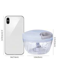 1个便携式手动食物处理器，蔬菜切碎器，蒜姜洋葱绞肉机，适用于蔬菜、水果、坚果、香草（1个蓝色） - 藍色 - 查看 13