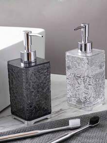 1个300毫升/400毫升可重复灌装塑料波浪纹理洗发水/沐浴露瓶，大容量泡沫泵头，适用于乳液、面霜、香皂、护发素等。 - 彩色 - 查看 5