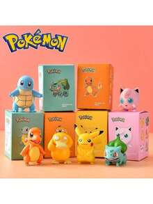 pokemon 宝可梦神秘盒 - PVC 收藏人偶，青少年及成人新奇礼物，办公室装饰展示，盲盒套装，适合各种场合 - 客厅、卧室装饰、毕业典礼、生日、节日派对（款式和包装随机，略有瑕疵） - 彩色 - 查看 1