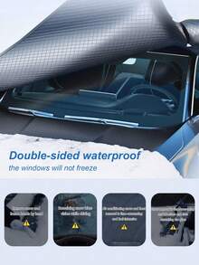 Magnetic Car Windshield Snow Cover, Thick Anti-Sunlight Insulation Sunshade, Winter Car Windshield Snow Blocker