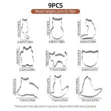 5/9pcs Stainless Steel Cartoon Cat Cookie Cutter Set - Cat-Shaped, All Seasons, Halloween Fun, Versatile Baking Molds For Fondant And Sugar Cookies, Kitchen Baking Tools, Cookie Cutter, Pastry Cutter, Cutting Mold - - - View 3