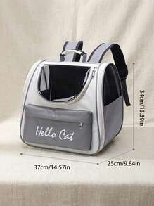 PETSIN Bolsa de Transporte para Gato, Bolsa de Transporte para Cachorro, Mochila para Gato, Mochila para Cachorro, Mochila Bolha para Gato de Espaço Grande, Mochila Bolha para Cachorro de Espaço Grande, Mochila Respirável para Gato, Mochila com Proteção Solar para Cachorro, Design Ergonômico 3D, Adequado para Viagens, Caminhadas, Compras e Visitas ao Veterinário - Cinza Claro - Visão 2