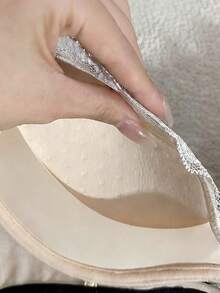 Đồ lót ren đen dành cho nữ, áo ngực nâng ngực cổ chữ V sâu gợi cảm, áo ngực thoáng khí giúp nâng đỡ vòng một nhỏ. - màu đen - Xem 4