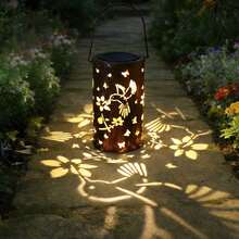 Vintage Iron Art Solar Lamp, Hollow Flower & Bird Design, Suitable For Ramadan, New Year, Valentine's Day Decor, Home/Camping, Great Gift For Family And Friends - Multicolor - View 8