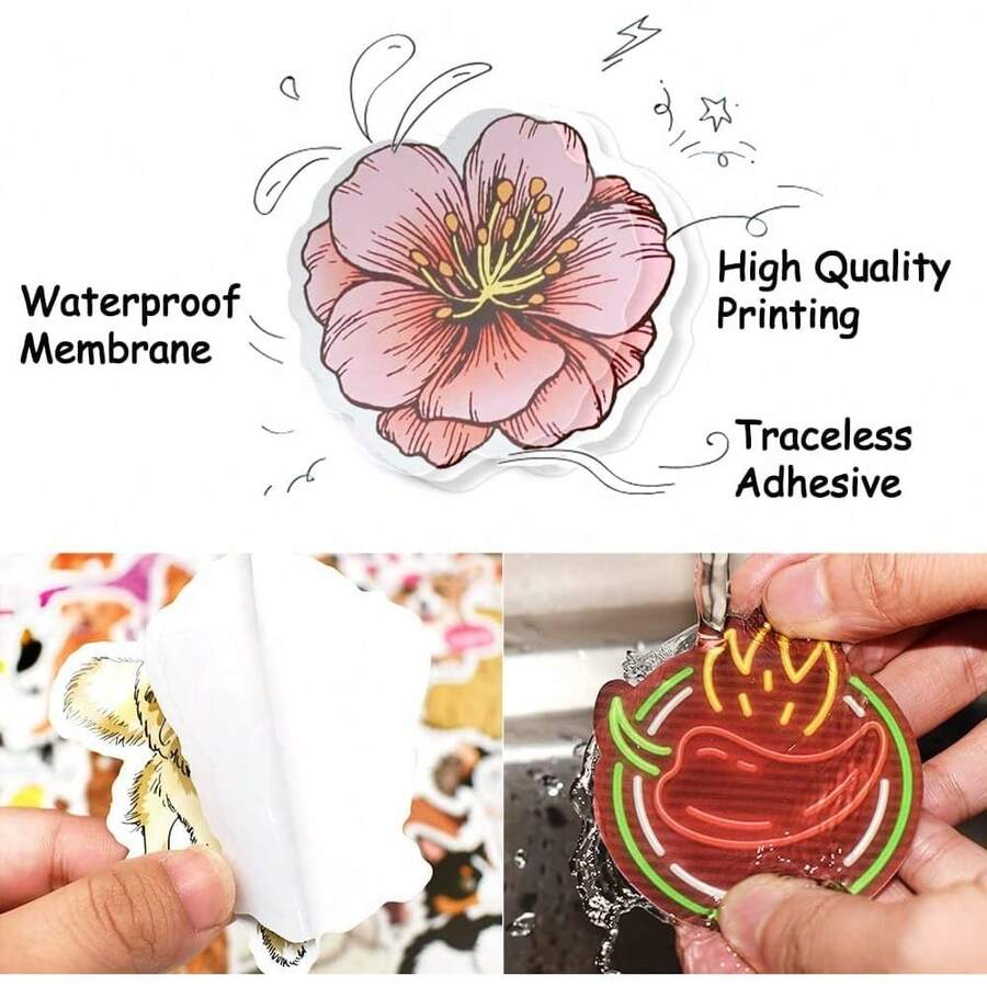 50 Pcs Cute Dog Puppy Waterproof Vinyl Stickers For Kids Water Bottles Laptop Stickers Pack - 100 Truck and Dinosaur Style - View 1