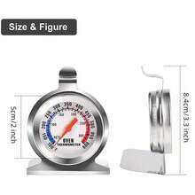 1pc Oven Thermometer, Range 50-300°C/100-600°F, 430 Stainless Steel Material, High Temperature Resistant Glass, Automatic Sensing, Accurate Temperature Measurement, Suitable For Kitchen, Cooking, Baking - Silver - View 4