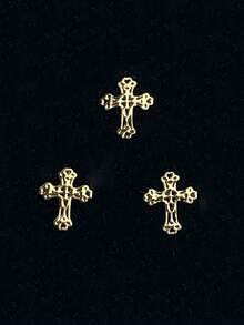 3pcs Metal Ultra-Thin Tooth Grills , , Hollow Thin Sheets Cross-Shaped Tooth Jewelry