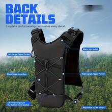 Men's And Women's Hydration Backpack Vest - Heavy Duty Running, Hiking, Cycling Chest Bag With MOLLE System, Compatible With Hydration Bladders (Bladder Not Included), Padded Shoulder Straps And Multiple Compartments, Men's Waist Bag, Belt Bag - 綠色 - 查看 7
