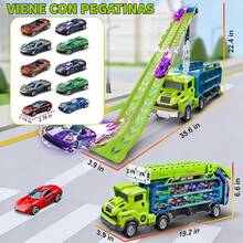 TendenciaCamión De Juguete De Transporte Para Niños 10en 1 Con PistasCalidad premium - Verde - Ver 2