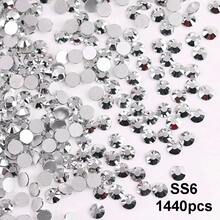 SS6 2MM-SS30 6.4MM, 7 Sizes, Non-Hot Fix, Adhesive Round Flat Bottom Glass Crystal Rhinestones, Multi-Color Crystal Gemstone Jewelry Beads DIY Glass Stone Diamond Design Accessories, Glitter Nail Art Stickers Decoration, Suitable For Phone Cases, Clothes, Bags, Shoes, Crafts - Multicolor - View 12