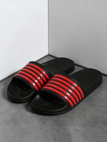 Plus Size 23# Men's Summer Slippers, Size 36-48, Outdoor Comfortable Casual Shoes, Lightweight Non-Slip House Slippers, Wear-Resistant Breathable Men's Sandals, Outdoor & Daily Wear (Asymmetric Pattern). The Soles Of These Slippers Are Made Of EVA Material. Do Not Expose Them To Direct Sunlight For A Long Time, Otherwise The Shoes Will Shrink. - 1969 Red - View 5