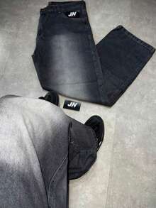 Dazzling Black Wide-Leg Balloon/Baggy Jeans - Sportlife Jeans - 黑與白 - 查看 10