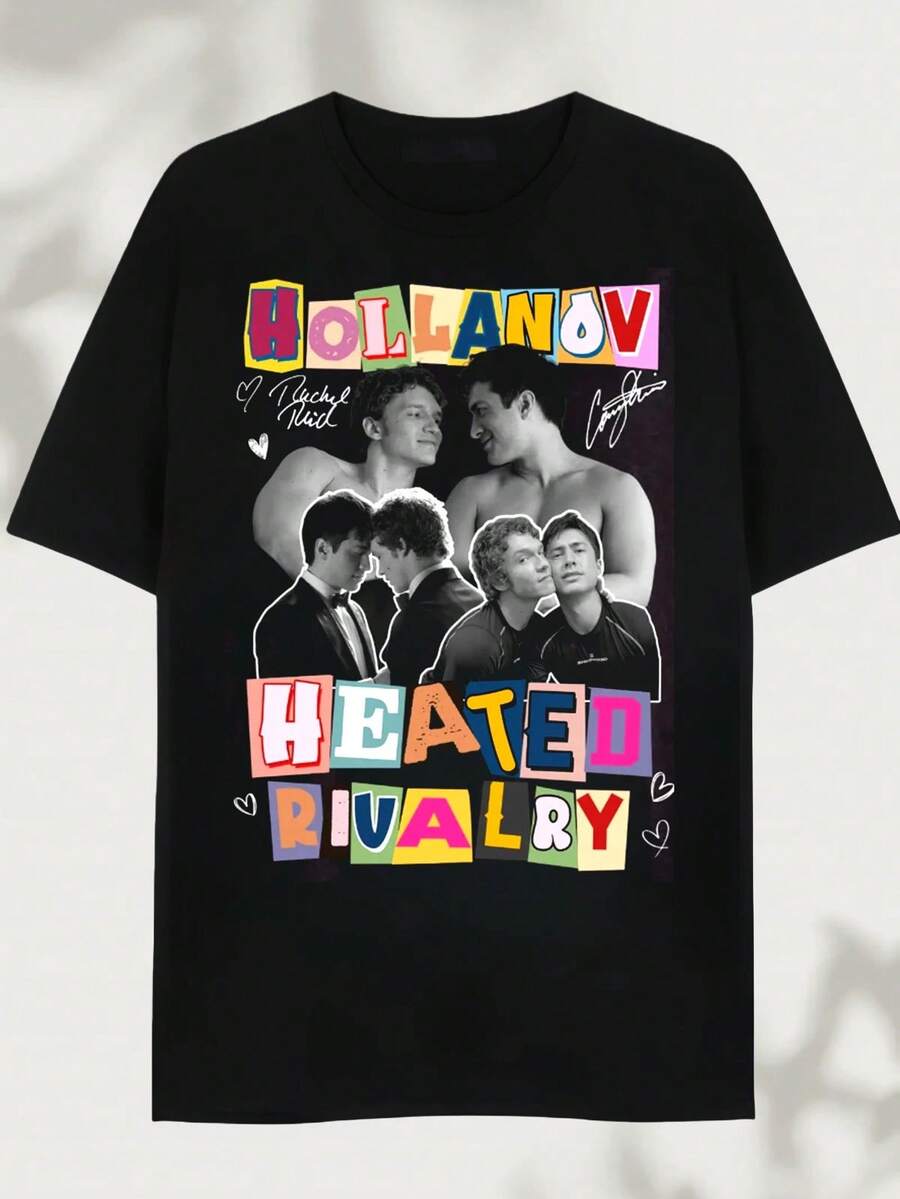 Hollanov Heated Rivalry Collage Shirt, Rachel Reid Heated Rivalry Book Merch - Black - View 1
