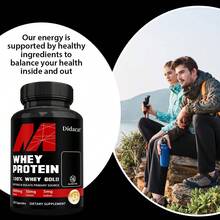 Didacat Whey Protein Supplement, 5000mg Per Serving, Supports Energy, Suitable For Both Men And Women - 120 Capsules - 1瓶 - 查看 6