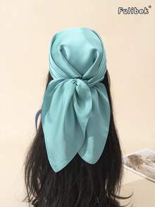1pc 70cm Women's Solid Color Bandana & Square Scarf, Versatile Accessory For Headband, Hair Tie, Abaya, Beach, Daily Wear To Enhance Your Style - Light Blue - View 1