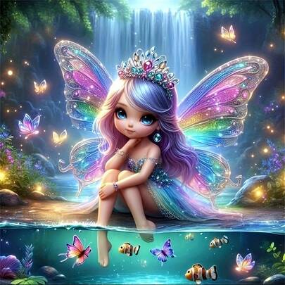 High Quality 1 Set Diamond Painting Kit, Fairy, Multiple Sizes Available, Diamond Painting Art Kit 5D Full Drill Diamond Round Painting DIY, Full Drill Art And Craft, Packaging, Suitable For Home Living Room, Kitchen, Bedroom Wall Decor, Gifts, Diamond Art Set, Relaxation And Entertainment, Perfect Gift For Family And Friends