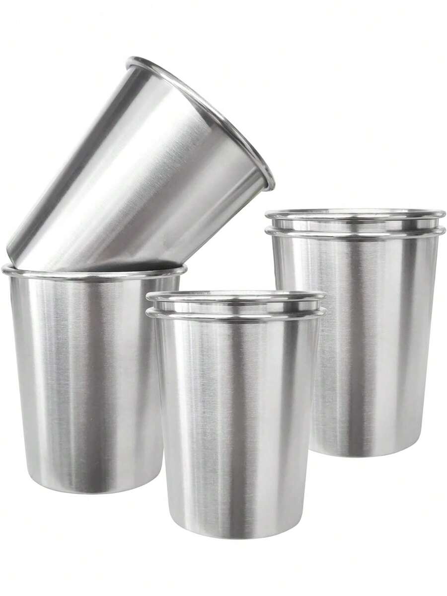3pcs/Set 8oz Stainless Steel Kids Cups, Stackable Metal Tumblers, Anti-Drop Drinking Cups - Multicolor - View 1
