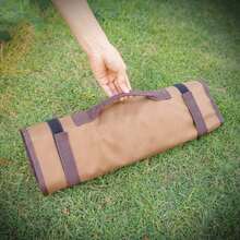 Bolsa de almacenamiento portátil para clavijas de tienda de campaña de gran tamaño, bolsa de tela Oxford para exteriores, adecuada para guardar clavijas de tienda de campaña y martillos para acampar. - Mostaza Amarilla - Ver 3