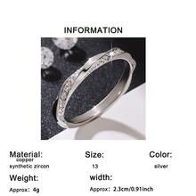 1枚时尚个性化锆石戒指，情人节、生日、派对等场合送给女性的百搭礼物 - 銀色 - 查看 5