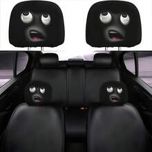 2pcs Funny Ghost Face Car Headrest Covers, Unique Car Decor Covers, Add Fun To Your Vehicle, Instantly Enhance The In-Car Atmosphere, Making Driving Less Boring, Excellent Choice For Car Interior Decoration - 2-piece Funny Face Head Pillowcase - View 8