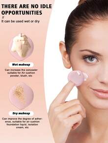 59件套化妆工具套装，包括：20支化妆刷套装+1个收纳袋+1个发带+2个手碗挂绳+3个洁面海绵+2个化妆刷清洁工具+6个化妆海绵+6个三角粉扑+6个迷你化妆海绵+12个迷你气垫粉扑 - 彩色 - 查看 6