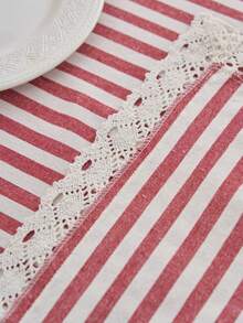 1 chiếc khăn trải bàn sọc đỏ, phong cách trang trí tối giản kiểu nhà nông thôn, hình chữ nhật, phù hợp cho bàn ăn, bàn cà phê, kệ tivi, lối vào, thích hợp cho các dịp lễ, tiệc tùng, đám cưới, bữa tối, nhà cửa, văn phòng, dã ngoại ngoài trời, mọi mùa. - Đỏ - Xem 7