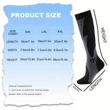 1 Pair Compression Socks For Women & Men - Athletic Support Stockings For Running, Hiking, Cycling, Marathon, Work - Royal Blue - View 5