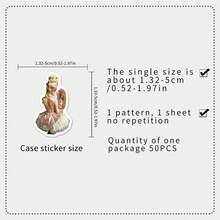 50pcs Retro Aesthetic Watercolor Stickers, Vintage Stickers, Fashionable INS Stickers, Waterproof Stickers Suitable For Water Bottles, Computers, Laptops, Phones, Luggage, Notebooks, Refrigerators - 8 - View 5