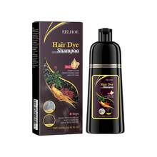 Black Brown Hair Dye Shampoo For Gray Hair, Semi-Permanent Hair Color Shampoo For Women And Men, Herbal Ingredients, 3 In 1 Grey Coverage.Lasts - 彩色 - 查看 5