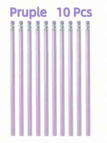 10pcs/Set Baby Pink Wedding HB Pencil Set, Graphite Pencils, Wooden Pencils With Erasers, Suitable For School Drawing, Sketching, Bridal Shower, Baby Shower, Office Supplies, New Year And Valentine's Day Gifts, Back To School Essential - Baby Pink - View 6