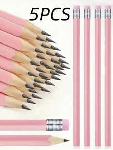 10pcs/Set Baby Pink Wedding HB Pencil Set, Graphite Pencils, Wooden Pencils With Erasers, Suitable For School Drawing, Sketching, Bridal Shower, Baby Shower, Office Supplies, New Year And Valentine's Day Gifts, Back To School Essential - Baby Pink - View 8