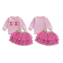 2Pcs/ Set Toddler Baby Girl Carnival Games Outfit Summer Sleeveless Lapel Collar Solid Color/Striped Vest Tops With Pleated Skirt Set - 淺粉色 - 查看 6
