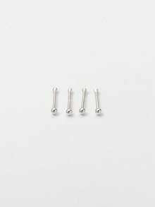 2pcs S925 Sterling Silver Plated Gold Nose Studs, Minimalist & Hypoallergenic, Unisex Tiny Piercing Jewelry, Suitable For Daily Wear By Men & Women (Delicate & Compact) - Nose Stud - View 9