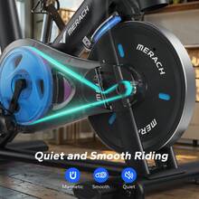 MERACH Exercise Bike With LED Display, Stationary Bike With Exclusive App For Customized Exercise Plans, Quiet Indoor Cycling Bike Exercise Equipment For Home Gym Use, 300lbs Weight Capacity - Magnetic-black - View 4