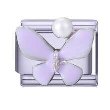 1pc Lavender Series DIY Modular Bracelet, Featuring Butterfly, Shell, Heart, Moon Elements, Rhinestone Design, Urban Casual Style, Essential For Christmas & Halloween, Autumn Tones, Local , Practical & Fashionable, Christmas Style, Charming Design, Stainless Steel Jewelry, Christmas Decor - M293579 M293580 - View 23